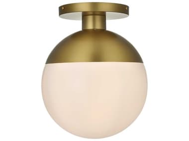 Elegant Lighting Eclipse 1-Light Satin Gold Globe Semi Flush Mount EGLD6056SG