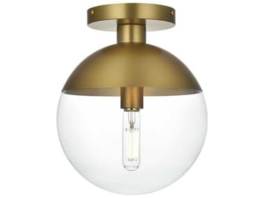 Elegant Lighting Eclipse 1-Light Satin Gold Globe Semi Flush Mount EGLD6063SG