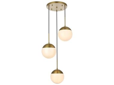 Elegant Lighting Eclipse 3-Light Satin Gold Globe Pendant EGLD6068SG