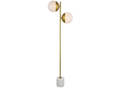 Elegant Lighting Eclipse 62" Tall Brass Glass Floor Lamp EGLD6114BR