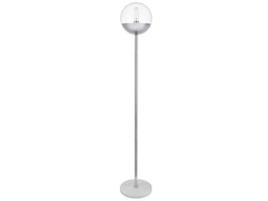 Elegant Lighting Eclipse 62" Tall Chrome Floor Lamp with Clear Glass Shade EGLD6149C
