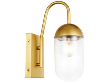 Elegant Lighting Kace 13" Tall 1-Light Brass Glass LED Wall Sconce EGLD6172BR