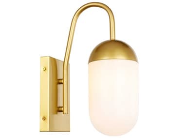 Elegant Lighting Kace 13" Tall 1-Light Brass Glass LED Wall Sconce EGLD6173BR