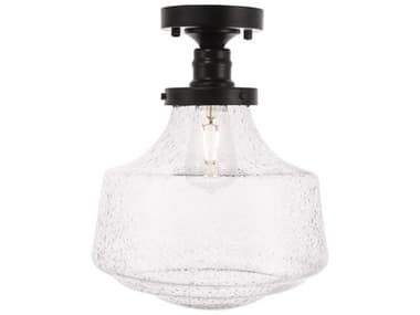 Elegant Lighting Lyle 11" 1-Light Black Glass LED Semi Flush Mount EGLD6240BK