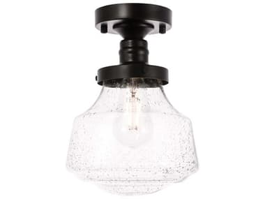Elegant Lighting Lyle 8" 1-Light Black Glass LED Semi Flush Mount EGLD6246BK