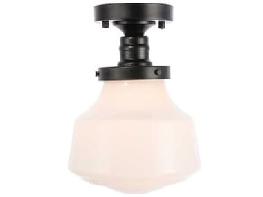 Elegant Lighting Lyle 8" 1-Light Black Glass LED Semi Flush Mount EGLD6249BK