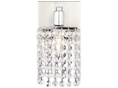 Elegant Lighting Phineas 8" Tall 1-Light Chrome Crystal Wall Sconce EGLD7007C