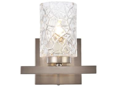 Elegant Lighting Cassie 7" Tall 1-Light Satin Nickel And Clear Shade Glass Wall Sconce EGLD7025W7SN