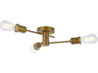 Elegant Lighting Xavier 18" 3-Light Brass Semi Flush Mount EGLD7049F18BR