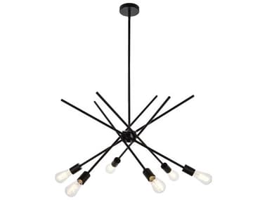 Elegant Lighting Armin 32" 6-Light Black Sputnik Pendant EGLD7054D32BK