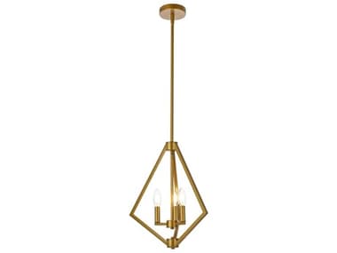 Elegant Lighting Irina 14" Wide 3-Light Brass Chandelier EGLD7061D14BR