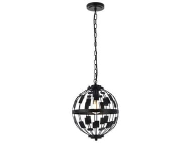 Elegant Lighting Levante 12" 1-Light Black Globe Mini Pendant EGLD7075D12BK