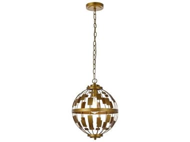 Elegant Lighting Levante 12" 1-Light Brass Globe Mini Pendant EGLD7075D12BR