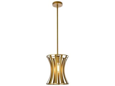Elegant Lighting Lily 10" 1-Light Brass Mini Pendant EGLD7076D10BR