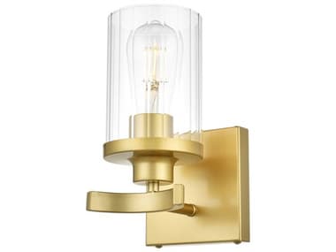 Elegant Lighting Saanvi 10" Tall 1-Light Brass Glass Wall Sconce EGLD7316W5BRA