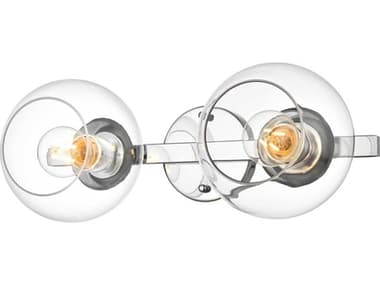 Elegant Lighting Rogelio 17" Wide 2-Light Chrome Glass Vanity Light EGLD7320W17CH
