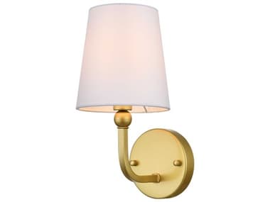 Elegant Lighting Colson 12" Tall 1-Light Brass Glass Wall Sconce EGLD7322W6BRA
