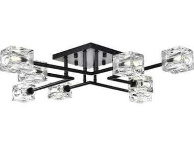 Elegant Lighting Lyra 8-Light Black Semi Flush Mount EGLD920F32BK