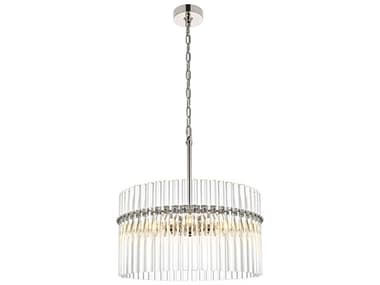 Elegant Lighting Paulina 4-Light Polished Nickel Drum Chandelier EGLD925D20PN