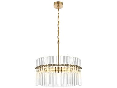 Elegant Lighting Paulina 4-Light Satin Gold Drum Chandelier EGLD925D20SG