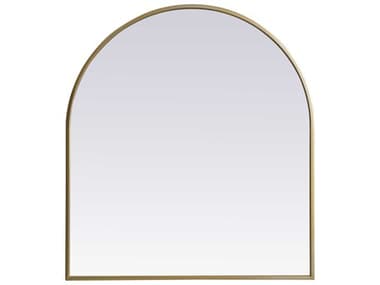 Elegant Lighting Ayra Brass 27''W x 30''H Arch Wall Mirror EGMR1A2730BRS