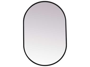 Elegant Lighting Asha Black 20''W x 30''H Oval Wall Mirror EGMR2A2030BLK