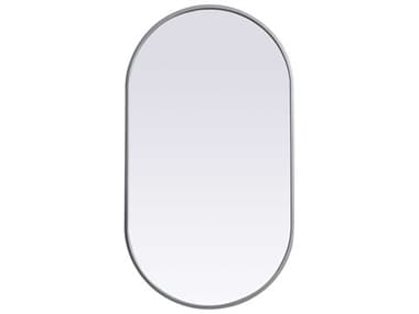 Elegant Lighting Asha Silver 20''W x 36''H Oval Wall Mirror EGMR2A2036SIL