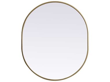Elegant Lighting Asha Brass 30''W x 36''H Oval Wall Mirror EGMR2A3036BRS