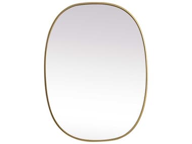 Elegant Lighting Brynn Brass 27''W x 36''H Oval Wall Mirror EGMR2B2736BRS