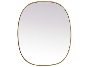 Elegant Lighting Brynn Brass 30''W x 36''H Oval Wall Mirror EGMR2B3036BRS