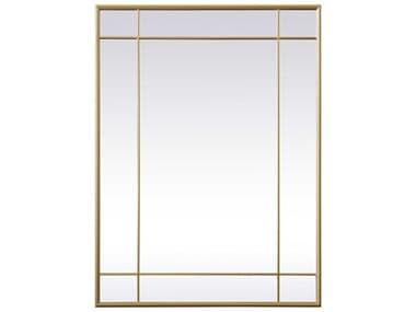Elegant Lighting Viola Brass Rectangular Wall Mirror EGMR3A3040BRA