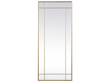 Elegant Lighting Viola Brass Rectangular Floor Mirror EGMR3FL3070BRA