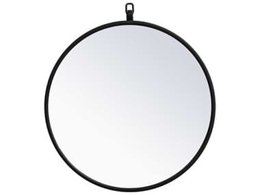 Elegant Lighting Eternity Black 18'' Round Wall Mirror EGMR4718BK
