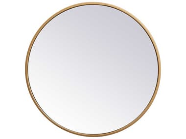 Elegant Lighting Eternity Brass 18'' Round Wall Mirror EGMR4818BR