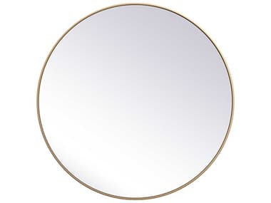 Elegant Lighting Eternity Brass 45'' Round Wall Mirror EGMR4845BR