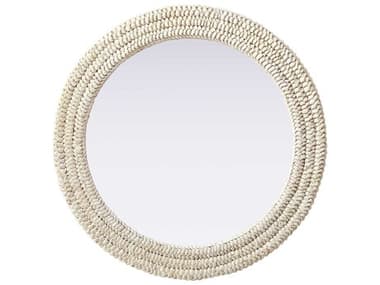 Elegant Lighting Marlowe Linen White Round Wall Mirror EGMR4B30LN