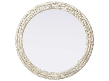 Elegant Lighting Marlowe Linen White Round Wall Mirror EGMR4B36LN