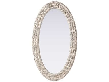 Elegant Lighting Marlowe Linen White Oval Wall Mirror EGMR4C2442LN