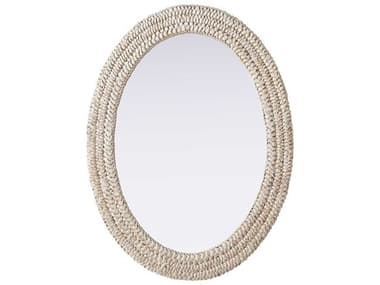 Elegant Lighting Marlowe Linen White Oval Wall Mirror EGMR4C2736LN