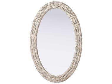 Elegant Lighting Marlowe Linen White Oval Wall Mirror EGMR4C2742LN