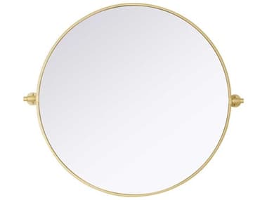 Elegant Lighting Amoura Brass Round Wall Mirror EGMR6G30BRA