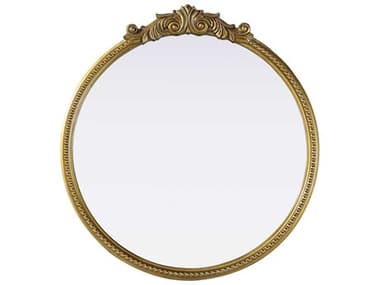 Elegant Lighting Naomi Distressed Antique Brass Round Wall Mirror EGMR7G30AB