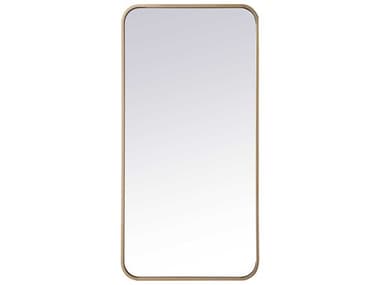 Elegant Lighting Evermore Brass 18''W x 36''H Rectangular Wall Mirror EGMR801836BR