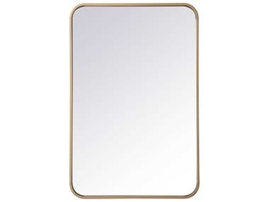 Elegant Lighting Evermore Brass 20''W x 30''H Rectangular Wall Mirror EGMR802030BR