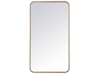 Elegant Lighting Evermore Brass 20''W x 36''H Rectangular Wall Mirror EGMR802036BR