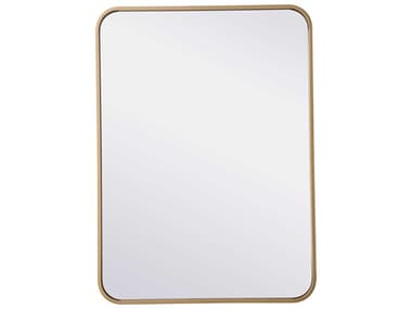 Elegant Lighting Evermore Brass 22''W x 30''H Rectangular Wall Mirror EGMR802230BR