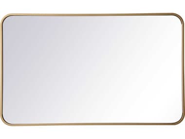 Elegant Lighting Evermore Brass 22''W x 36''H Rectangular Wall Mirror EGMR802236BR
