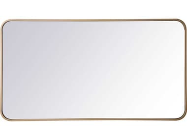 Elegant Lighting Evermore Brass 22''W x 40''H Rectangular Wall Mirror EGMR802240BR