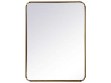 Elegant Lighting Evermore Brass 24''W x 32''H Rectangular Wall Mirror EGMR802432BR