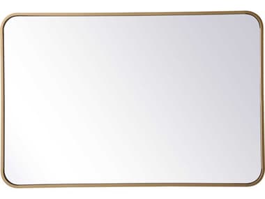Elegant Lighting Evermore Brass 24''W x 36''H Rectangular Wall Mirror EGMR802436BR